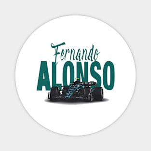 Fernando Alonso Racing Car Magnet